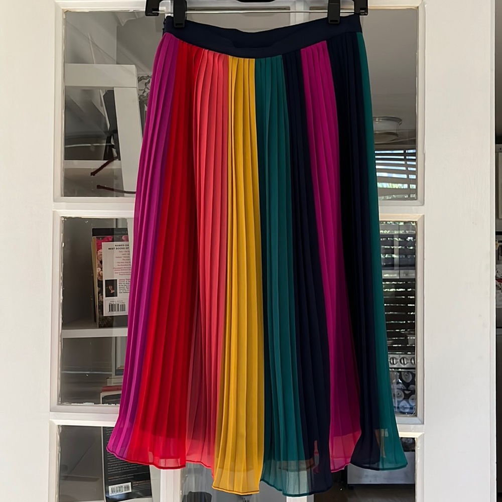 JCrew Sunburst Pleated Midi skirt size 00